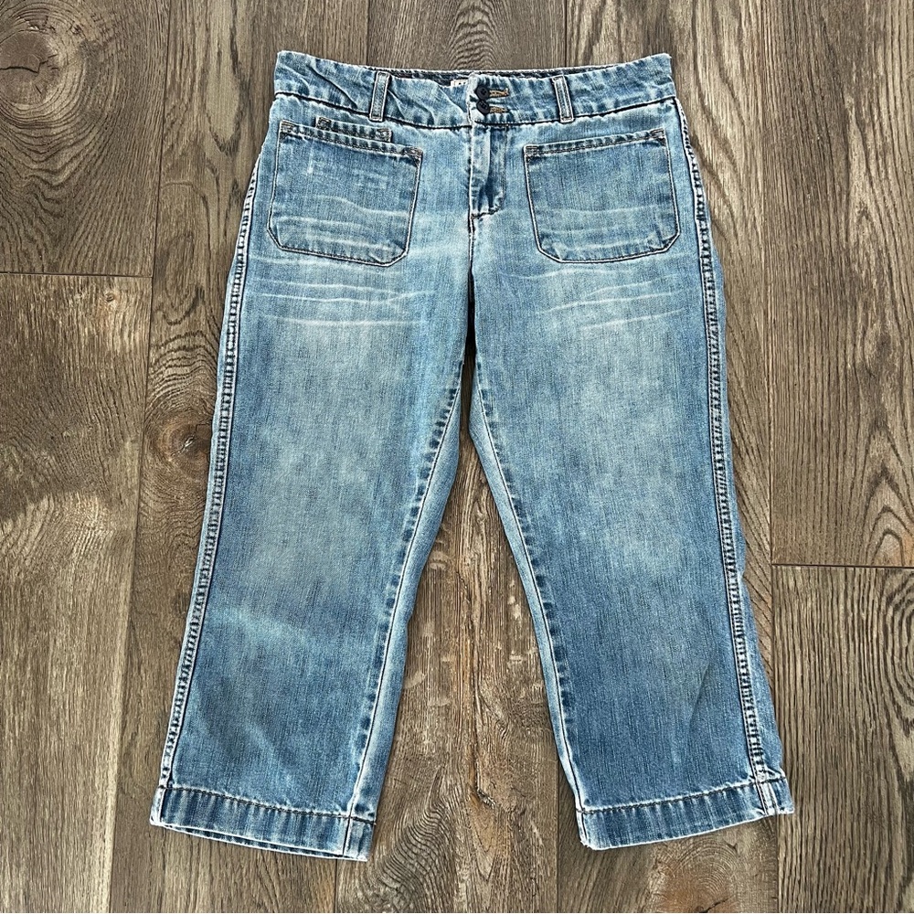 AMERICAN EAGLE AE Vintage Cropped Patch Pocket Denim Jeans Size 6